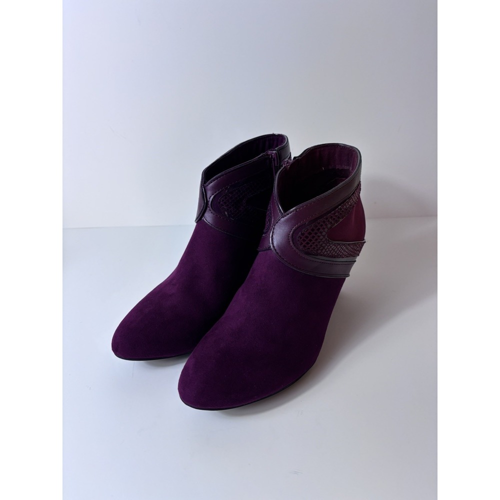 KAREN SCOTT WOMEN'S WENDAA BLACK SUEDE ALMOND TOE ANKLE FASHION BOOTS SIZE 7.5